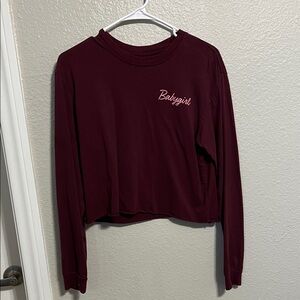 Maroon Long Sleeve Top